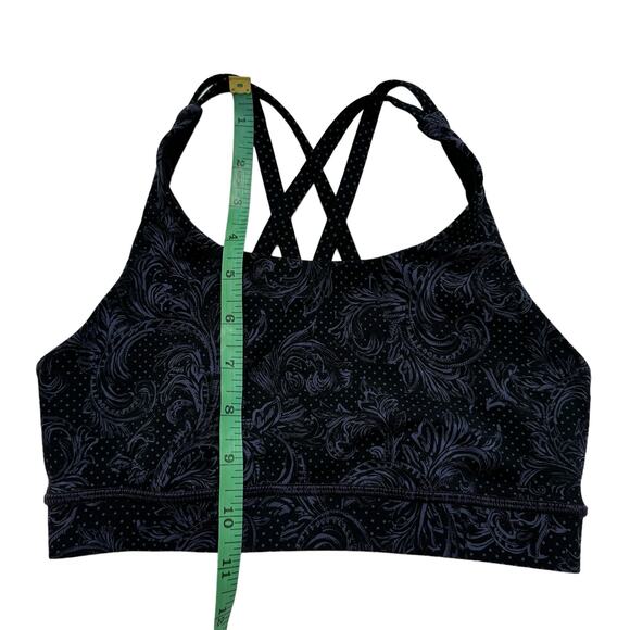 LULULEMON Energy Bra in Foliage Moody Blues Black Size 4 Paisley Nulux #W2AM5S - Picture 7 of 7